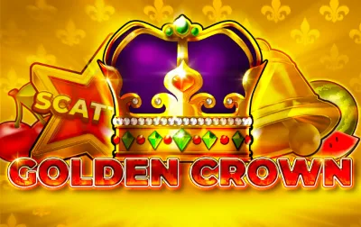 Corona dorada con gemas verdes junto a cerezas y una sandía en Golden Crown Extreme